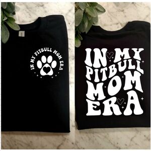 Pitbull mom shirt popular cute dog mom trending retro wavy lettering